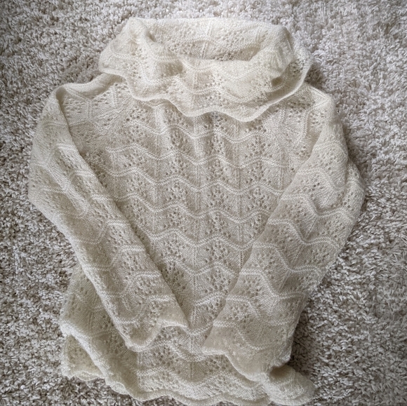 Nwt Anne Taylor Loft  Petite Cowlneck Sweater Cream Petite Large - Picture 1 of 5